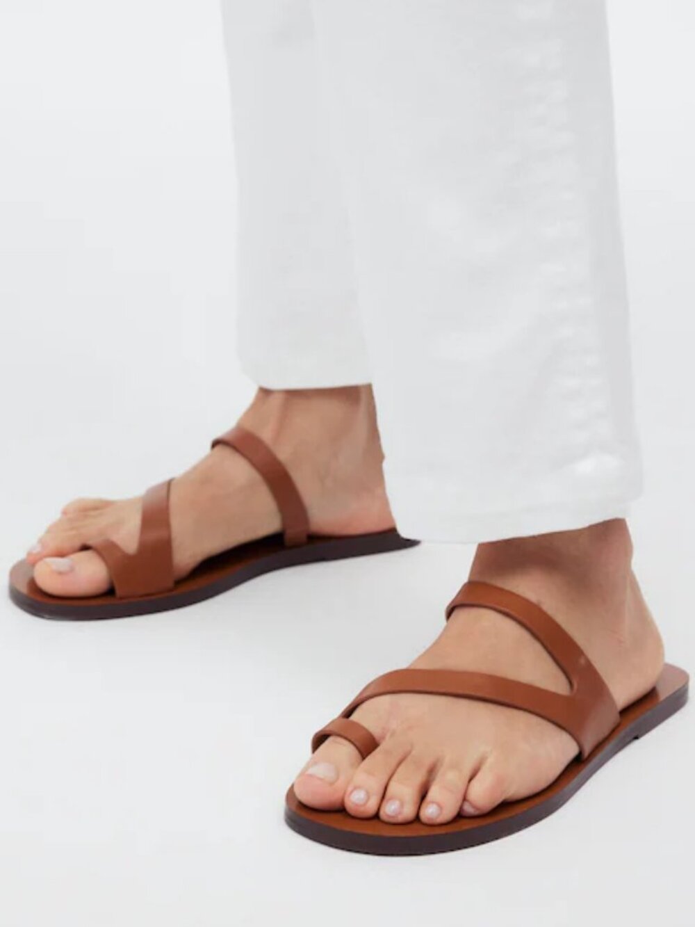 Madewell The Gabi Asymmetric Strap Sandal Size: 6  Color:  Warm Coffee NWT